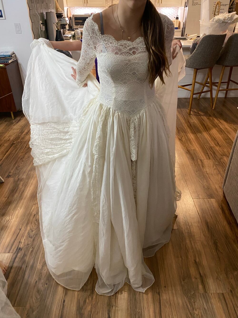 Vintage Custom wedding Lace dress size 2-4